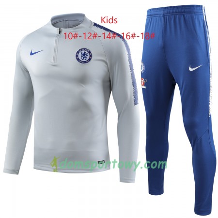 Chelsea Dziecięcy Komplet Bluzy Treningowe Szary Biały 2018-2019